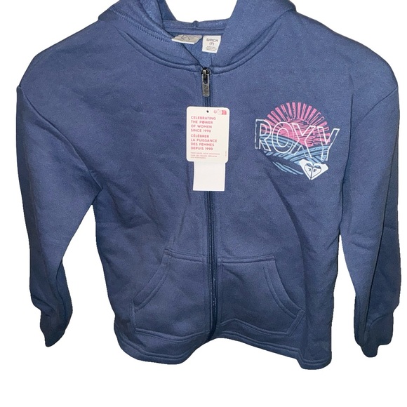 Roxy Girls Blue Hoodie NWT - Picture 1 of 2